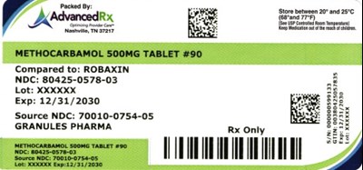 Methocarbamol 500mg #90 (Methocarbamol 500mg 80425 0578 03)